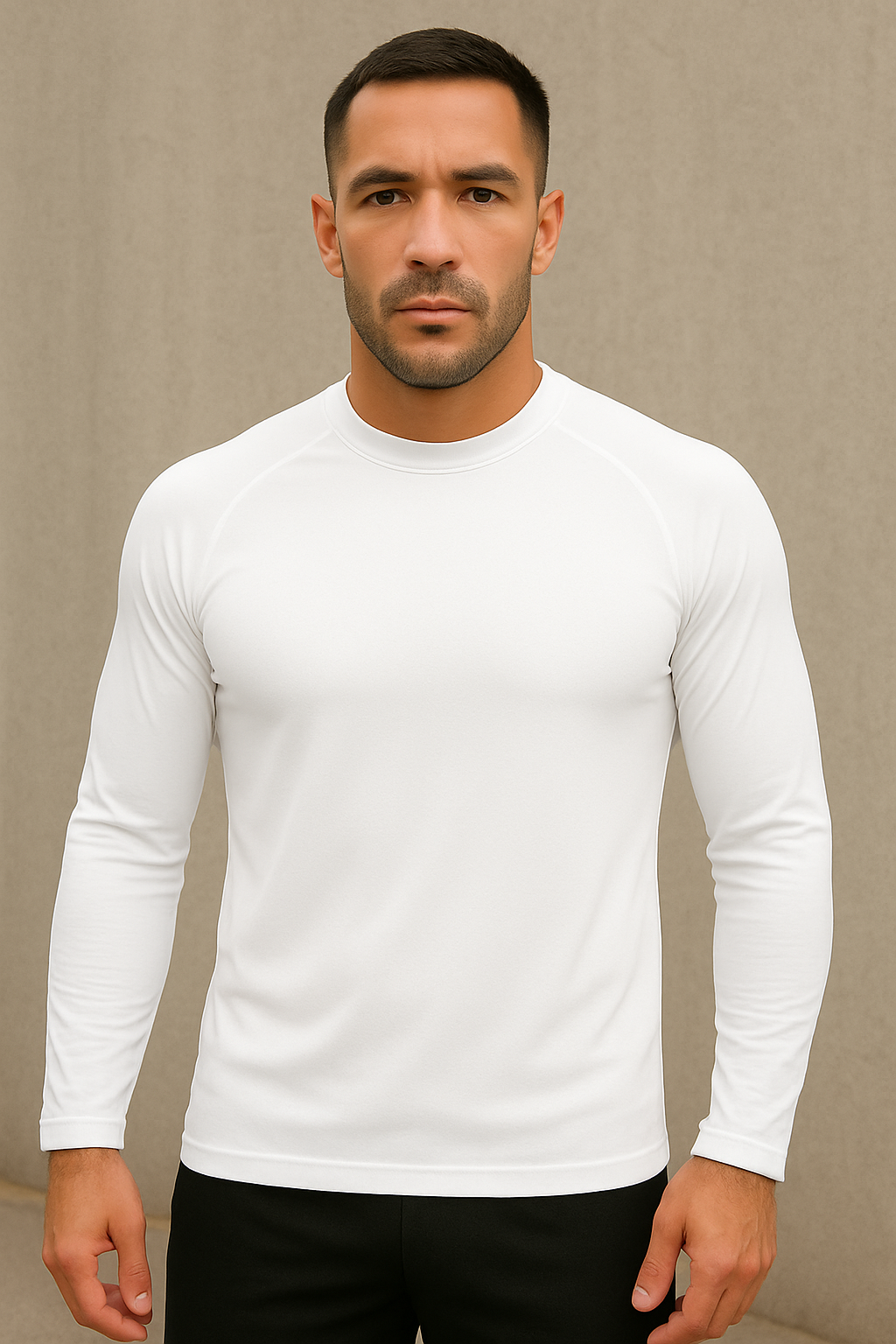 Playera Licra- manga larga / cuello redondo