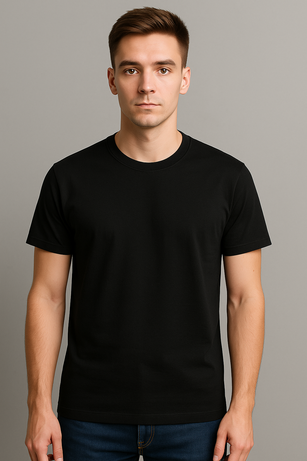Playera Algodon Licra - color negro