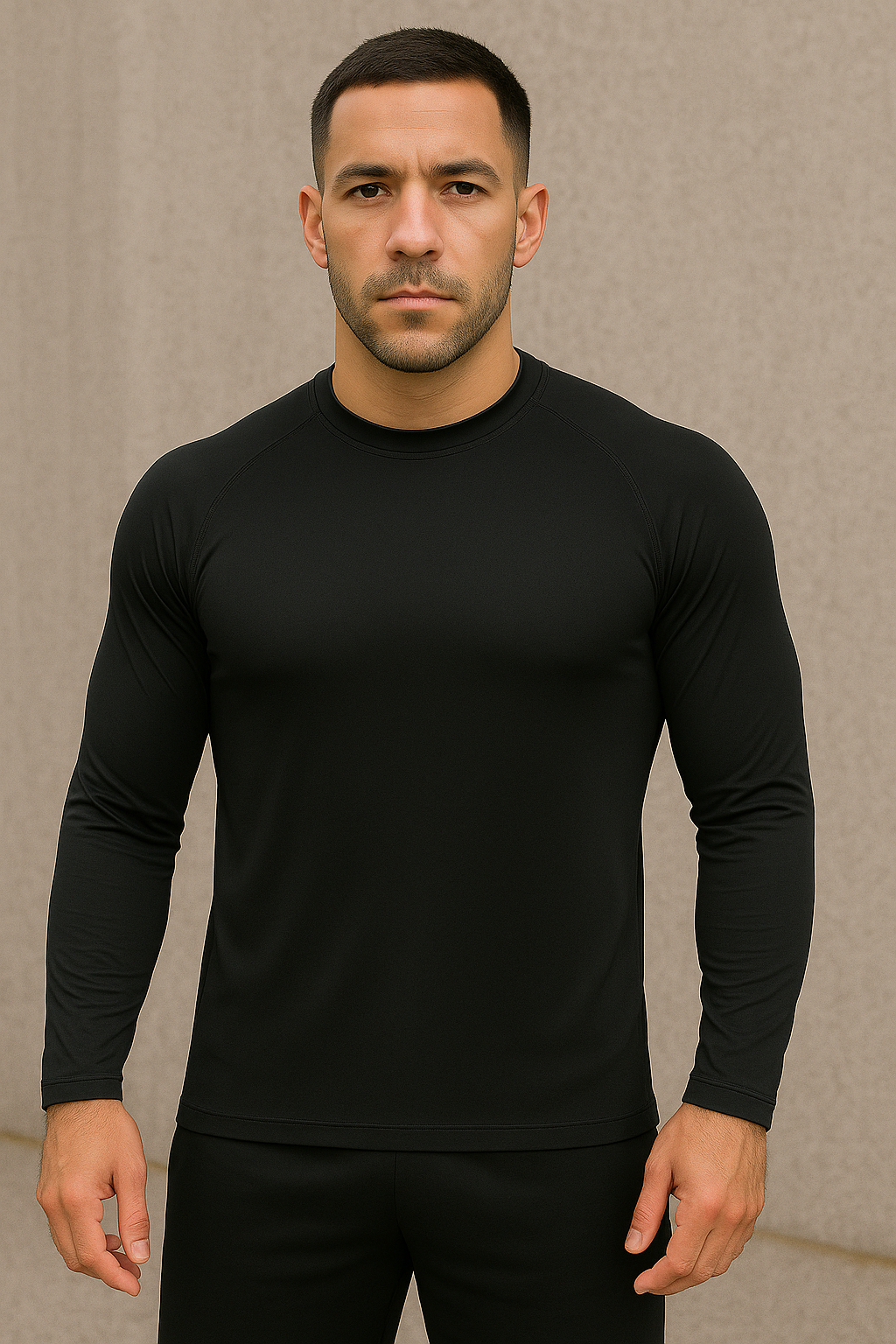 Playera Licra- manga larga / cuello redondo